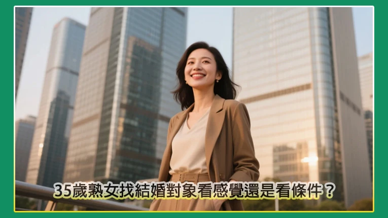 35歲熟女找結婚對象看感覺還是看條件？
