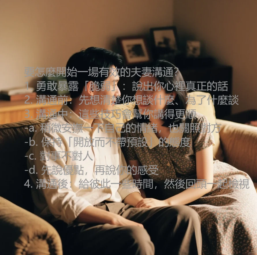 要怎麼開始一場有效的夫妻溝通？